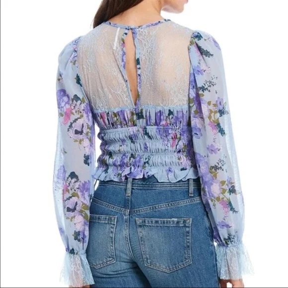 FP Movement by Free People Floral Daphne Floral Lace Top NWT 128.00 - Picture 2 of 8